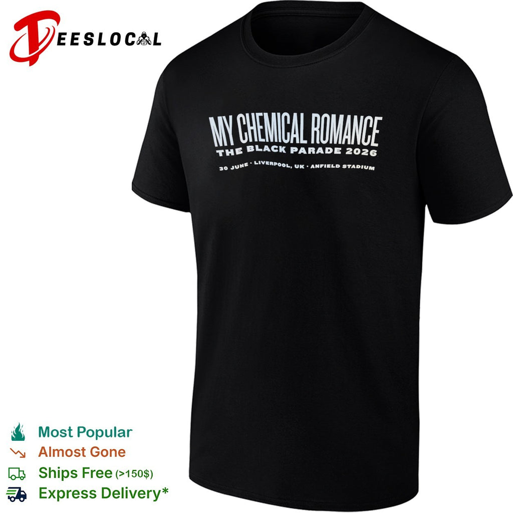 My Chemical Romance The Black Parade 2026 30 June Liverpool UK Anfield Stadium shirt