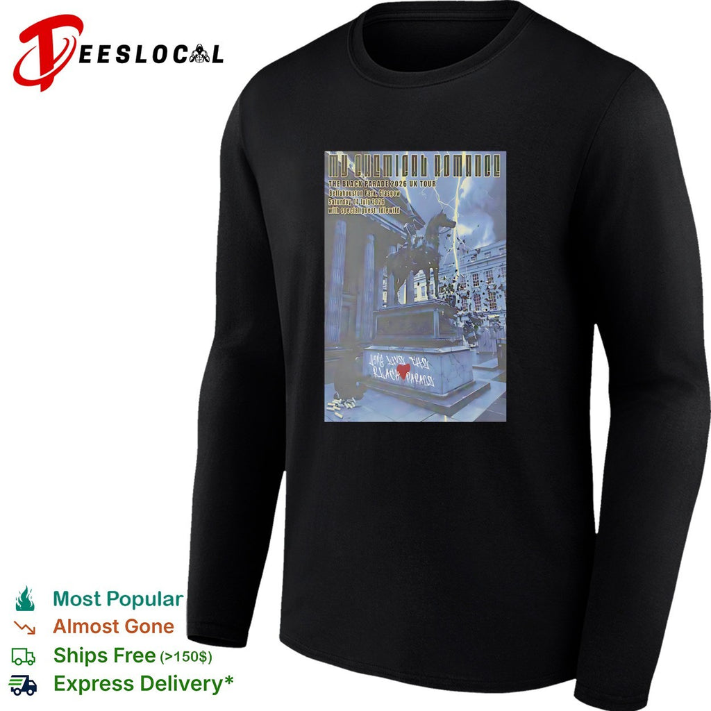 My Chemical Romance The Black Parade 2026 UK Tour Bellahouston Glasgow with Idlewild shirt