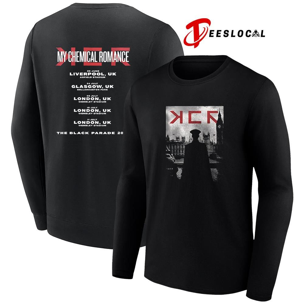 My Chemical Romance The Black Parade tour Liverpool Glasgow and London cities shirt