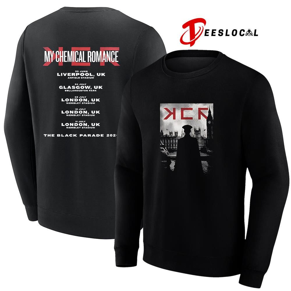 My Chemical Romance The Black Parade tour Liverpool Glasgow and London cities shirt