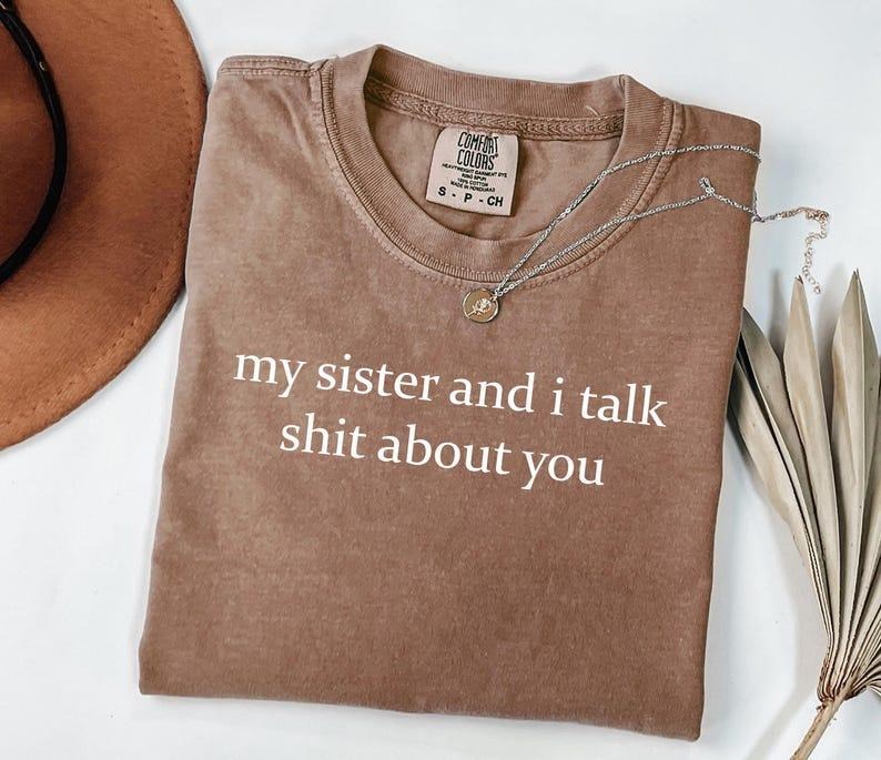 My Sister And I Talk Shjt About You Shirt, Funny Sister Tshirt, Sarcastic Sister Matching Tee, Sister Humor Gift From...
