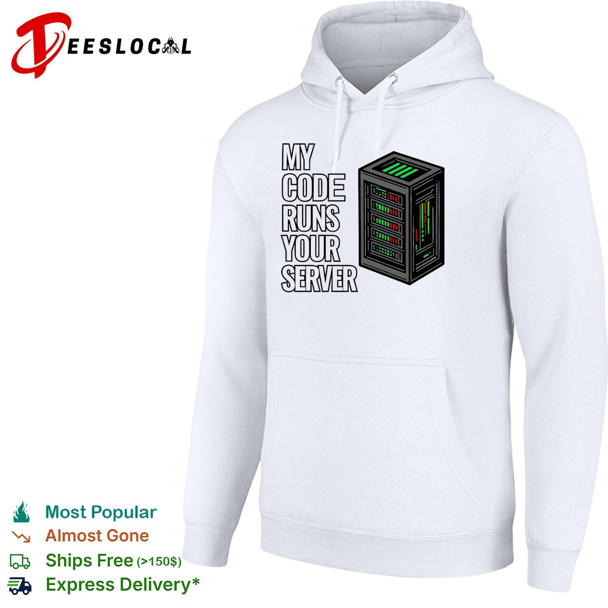 My code runs your server rack shirt