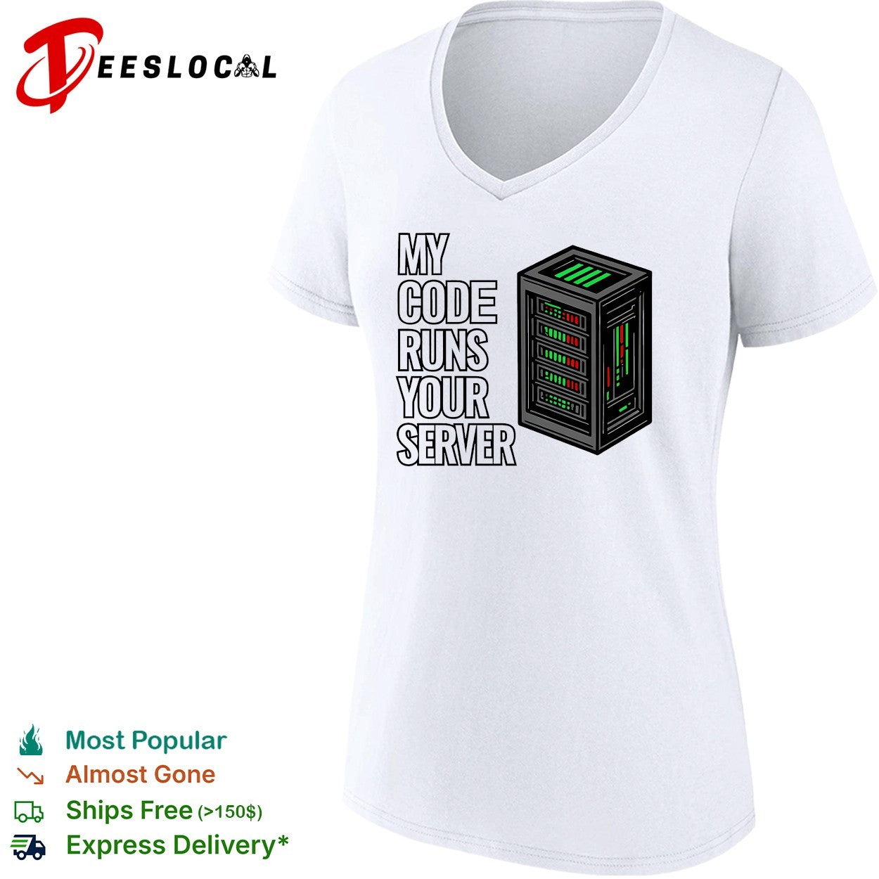 My code runs your server rack shirt