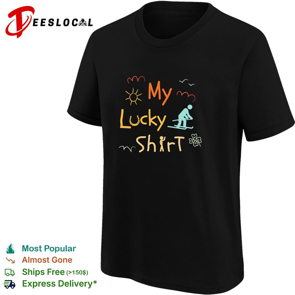 My lucky skiing horseshoe shamrock shirt