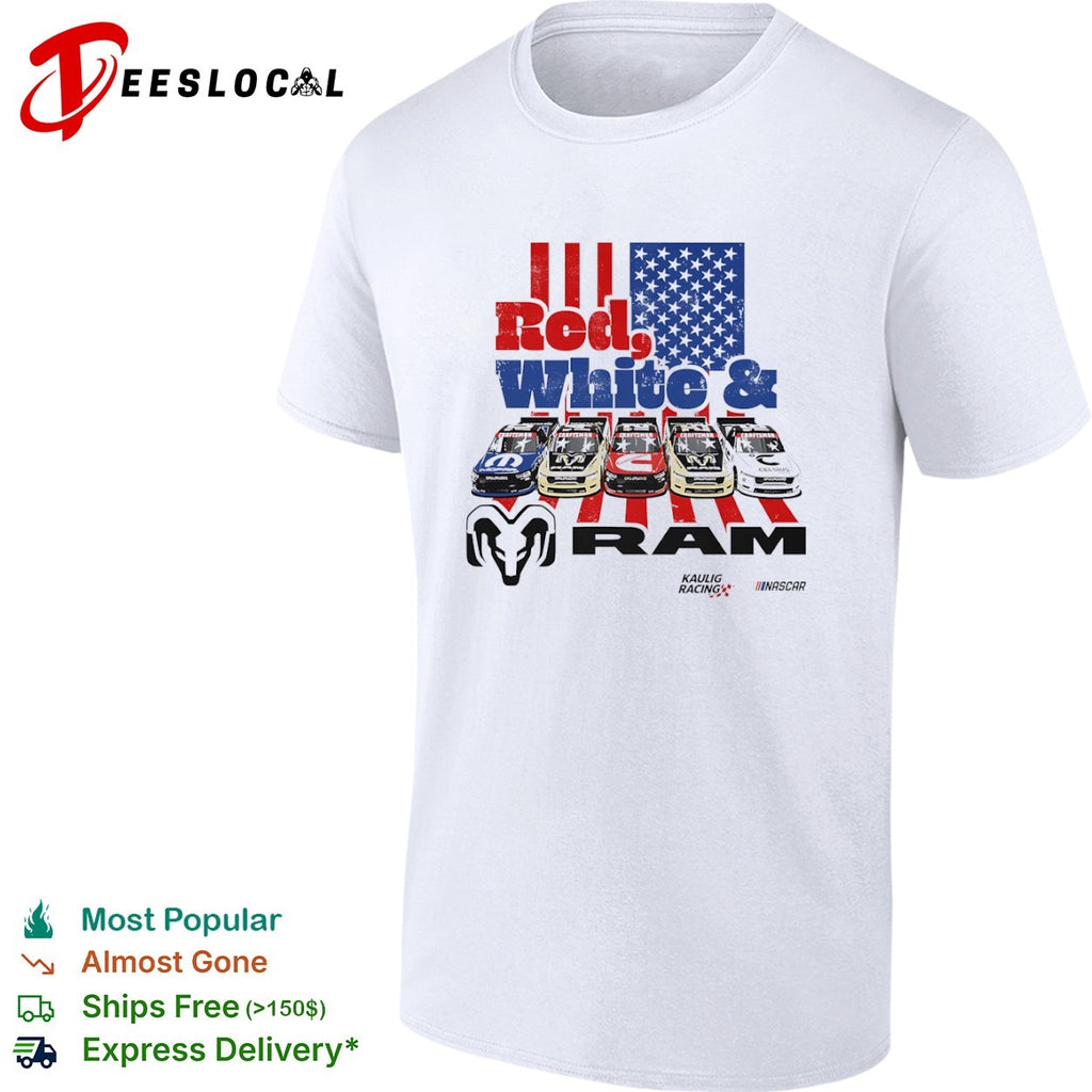 NASCAR Kaulig Racing RAM trucks red white and shirt