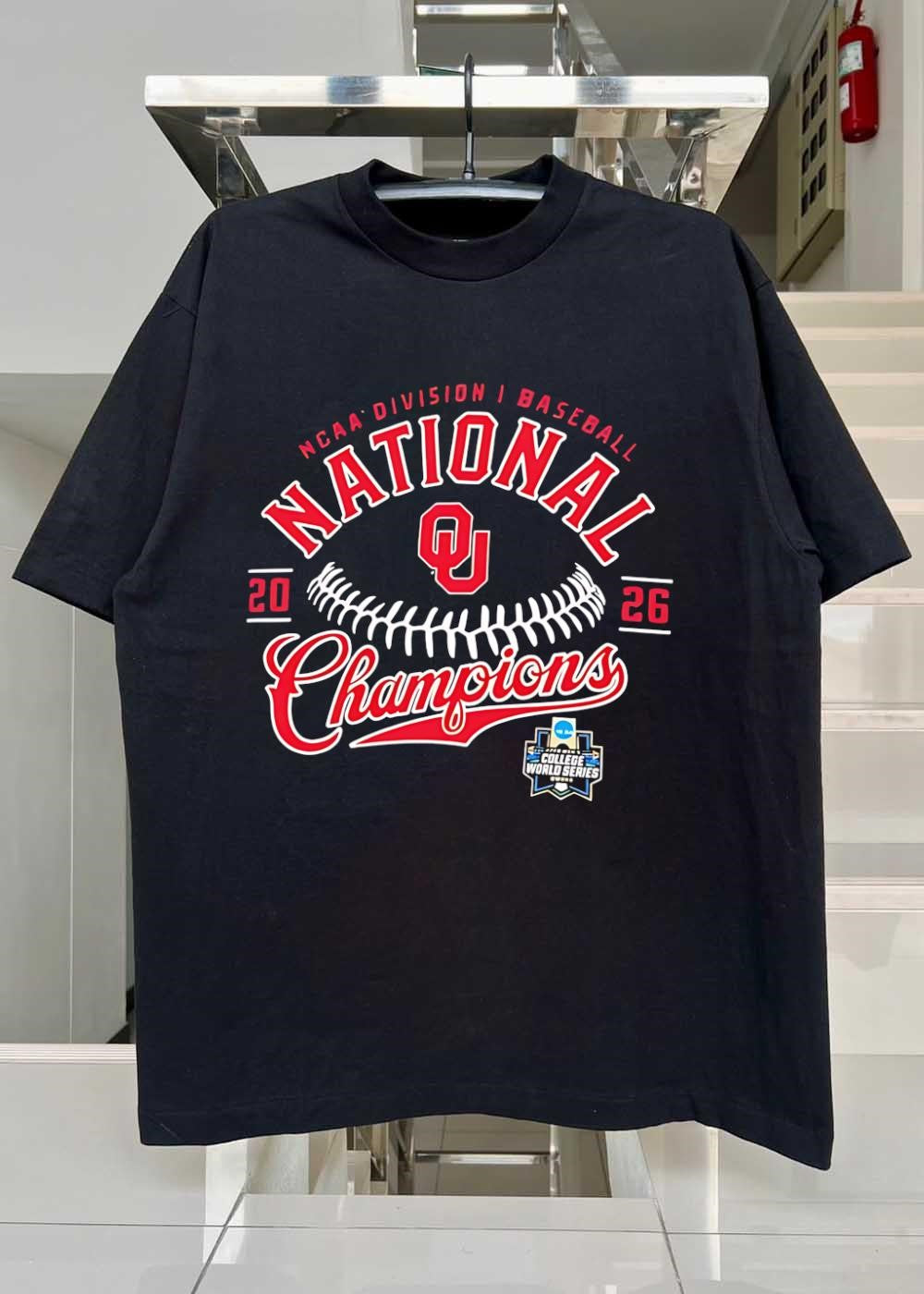 NCAA Division I Baseball National 20 26 Champions Oklahoma Sooners T-Shirt