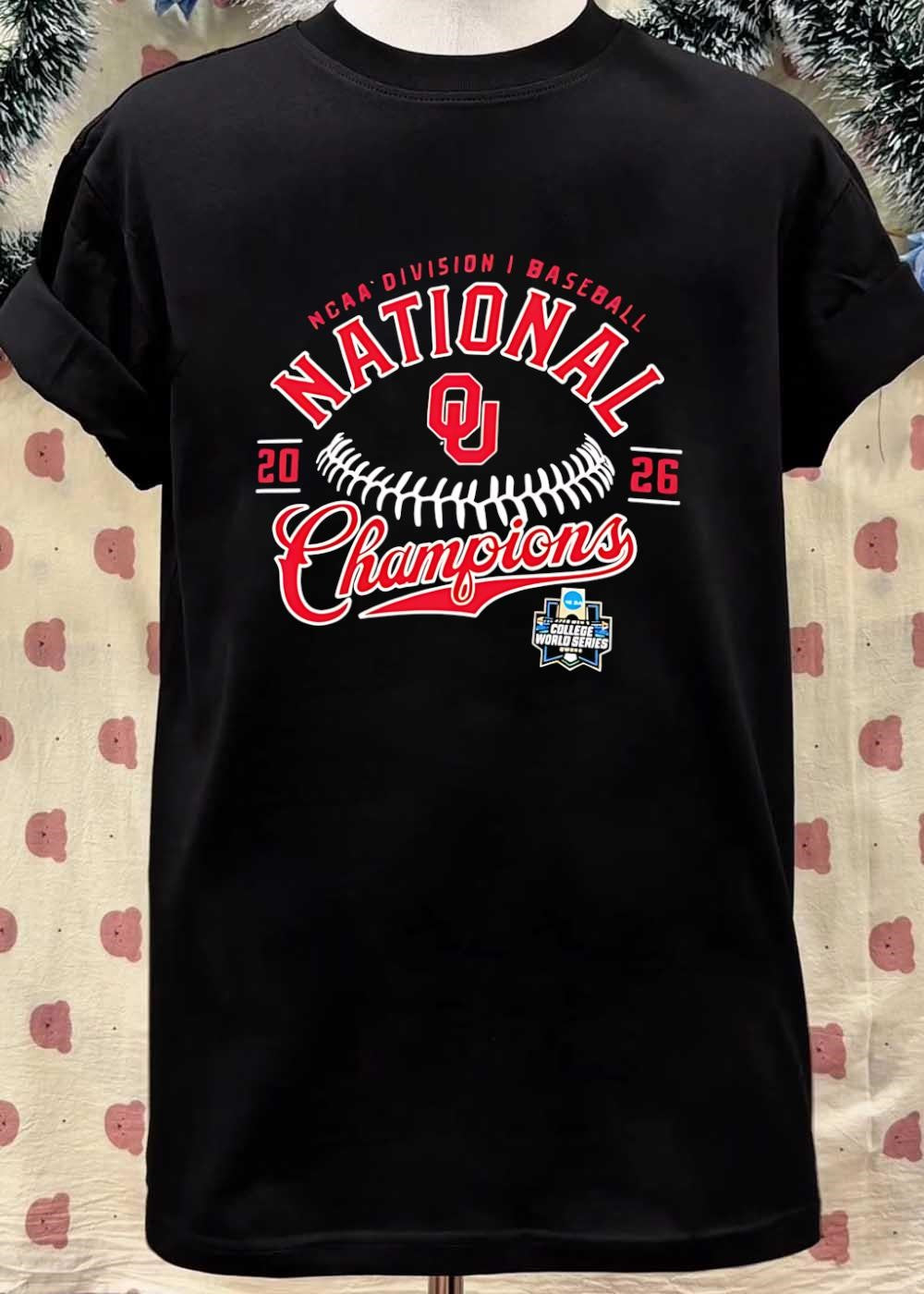 NCAA Division I Baseball National 20 26 Champions Oklahoma Sooners T-Shirt