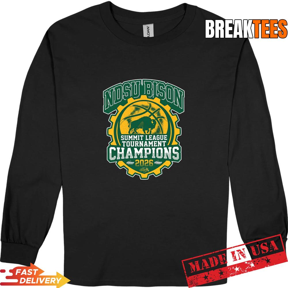 NDSU Bison 2026 Summit League Champions Basketball Fan T-Shirt