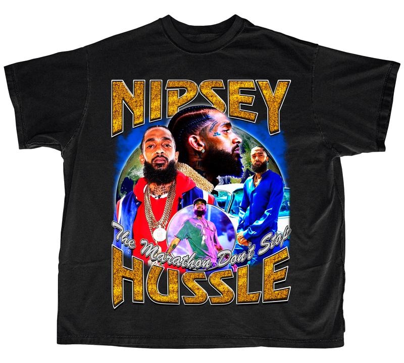 NIPSEY HUSSLE GRAPHIC TEE Menswear Short Sleeve T-shirt Streetwear Hoodie, Sweatshirt | PodTeesHub.com