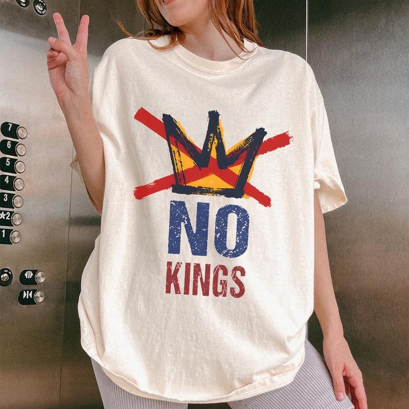 NO KINGS Comfort Colors Shirt, Anti Authoritarian Protest T-shirt, No Kings In America Shirt, Political Tee, Democracy...