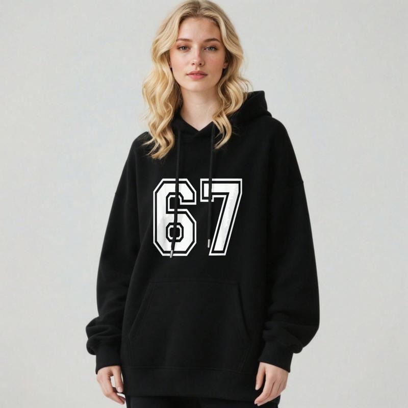 NUMBER 67 SPORTS THEMED HOODIE Unisex Casual Pullover Sweatshirt With Large Graphic Print For Men Women Hoodie T-Shirts