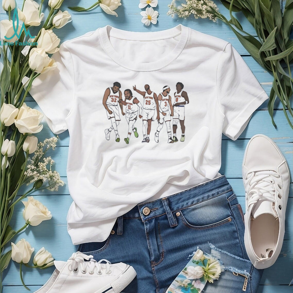 NY Knicks Jalen Brunson KAT Mikal Bridges Josh Hart and OG illustration shirt