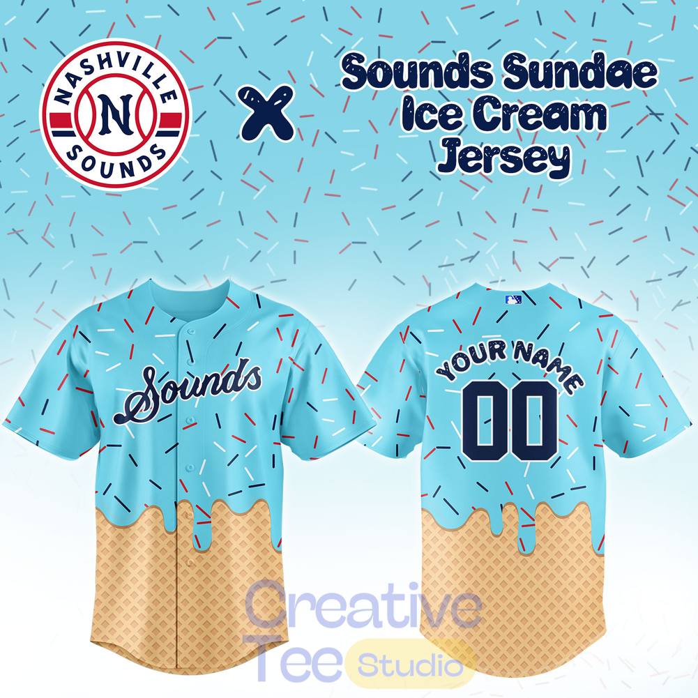 Nashville Sounds Sundae Night Ice Cream Custom Baseball Jersey