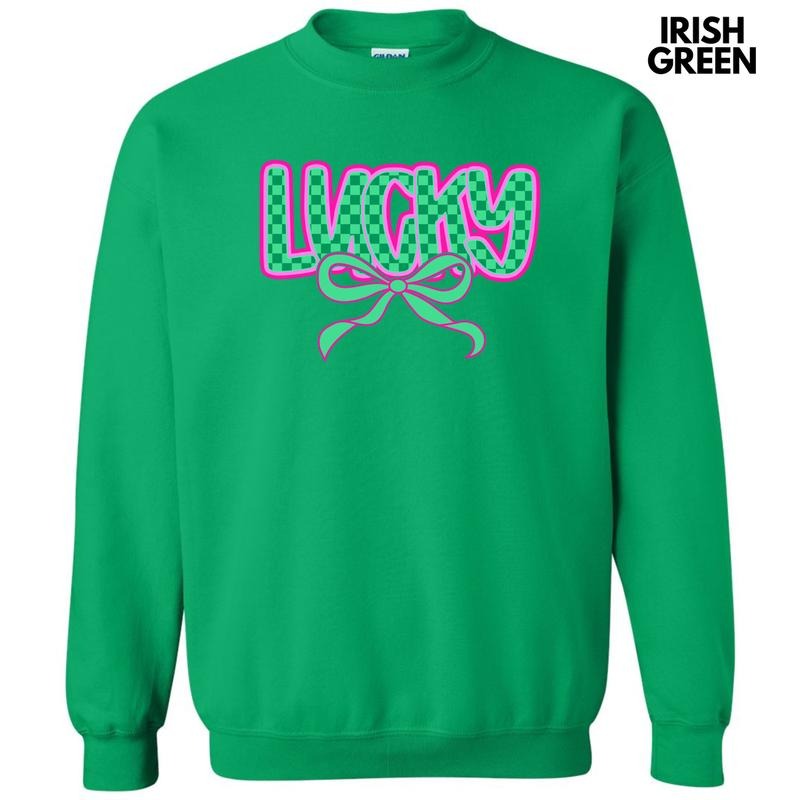 Neon Lucky Checkered Sweatshirt 'NLB' T-Shirts, Hoodie | PodTeesHub.com