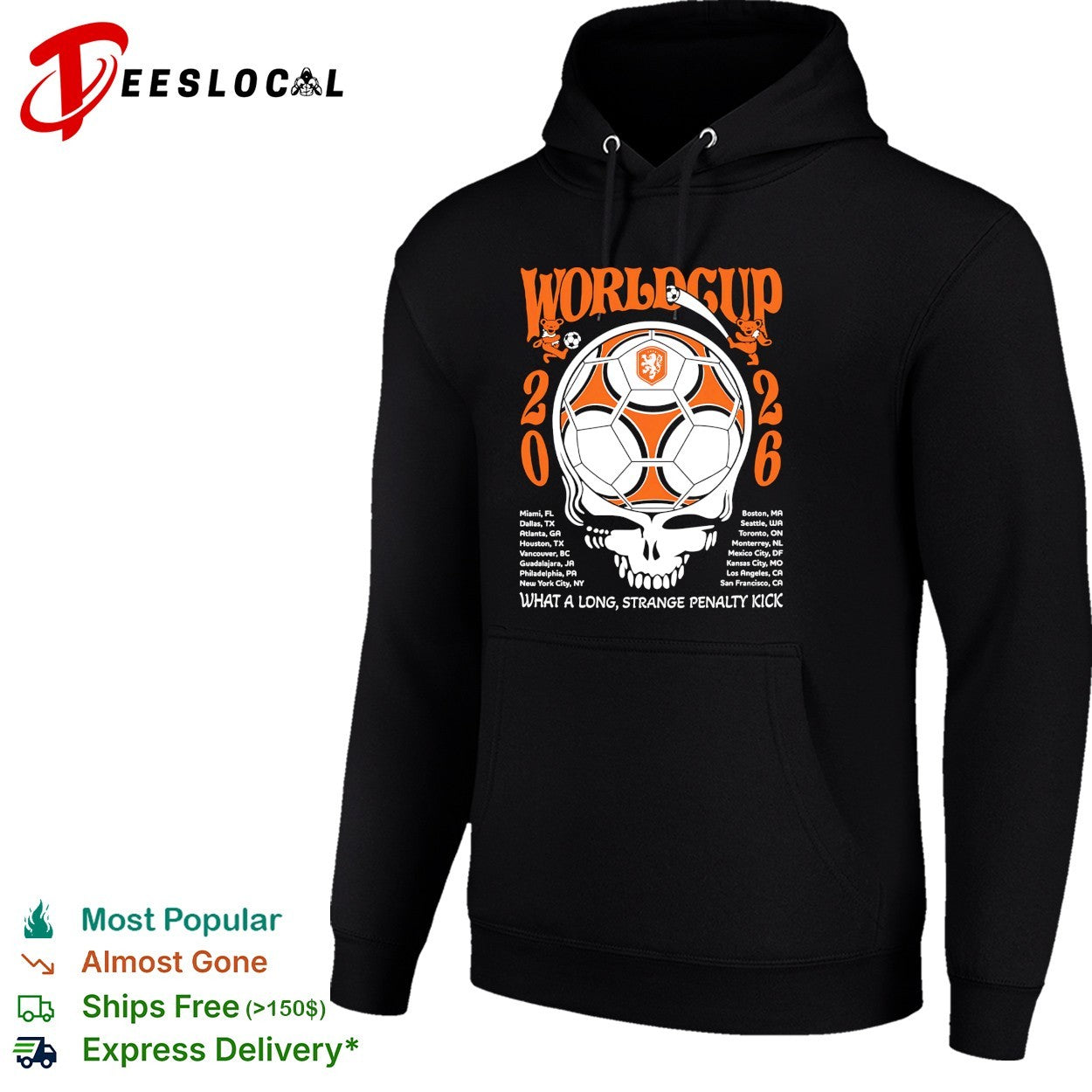 Netherlands World Cup 2026 Grateful Dead steal your face what a long strange penalty kick shirt