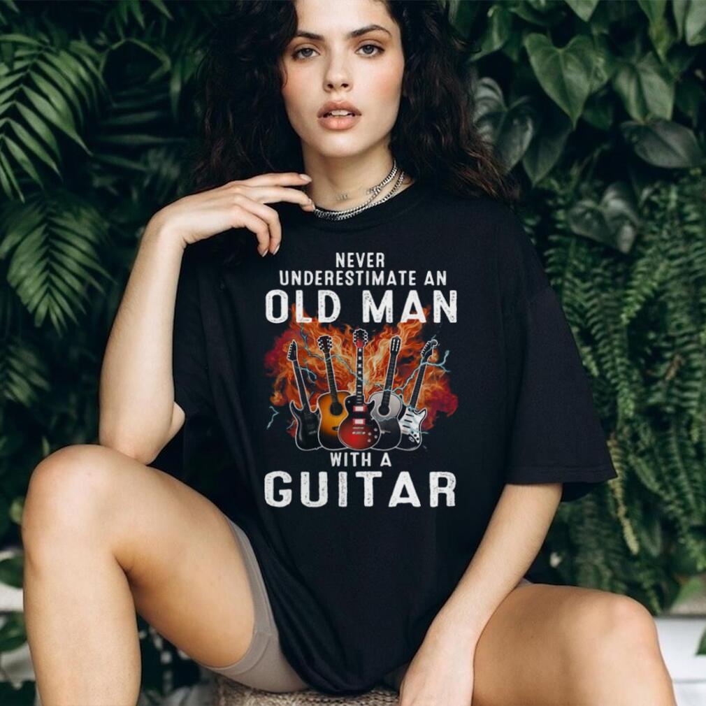 Never Underestimate An Old Man Guitar Musician Rocker Shirt