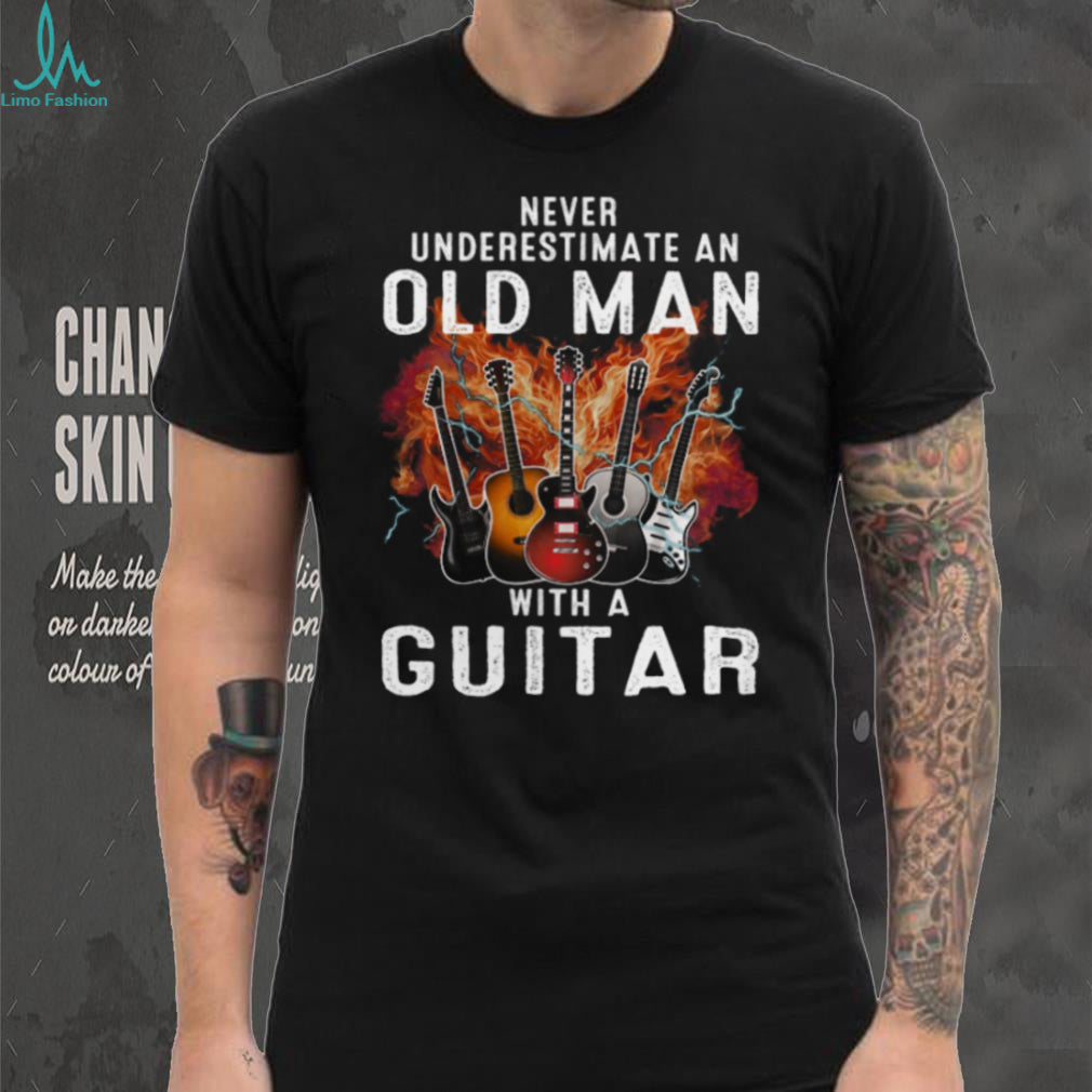 Never Underestimate An Old Man Guitar Musician Rocker Shirt