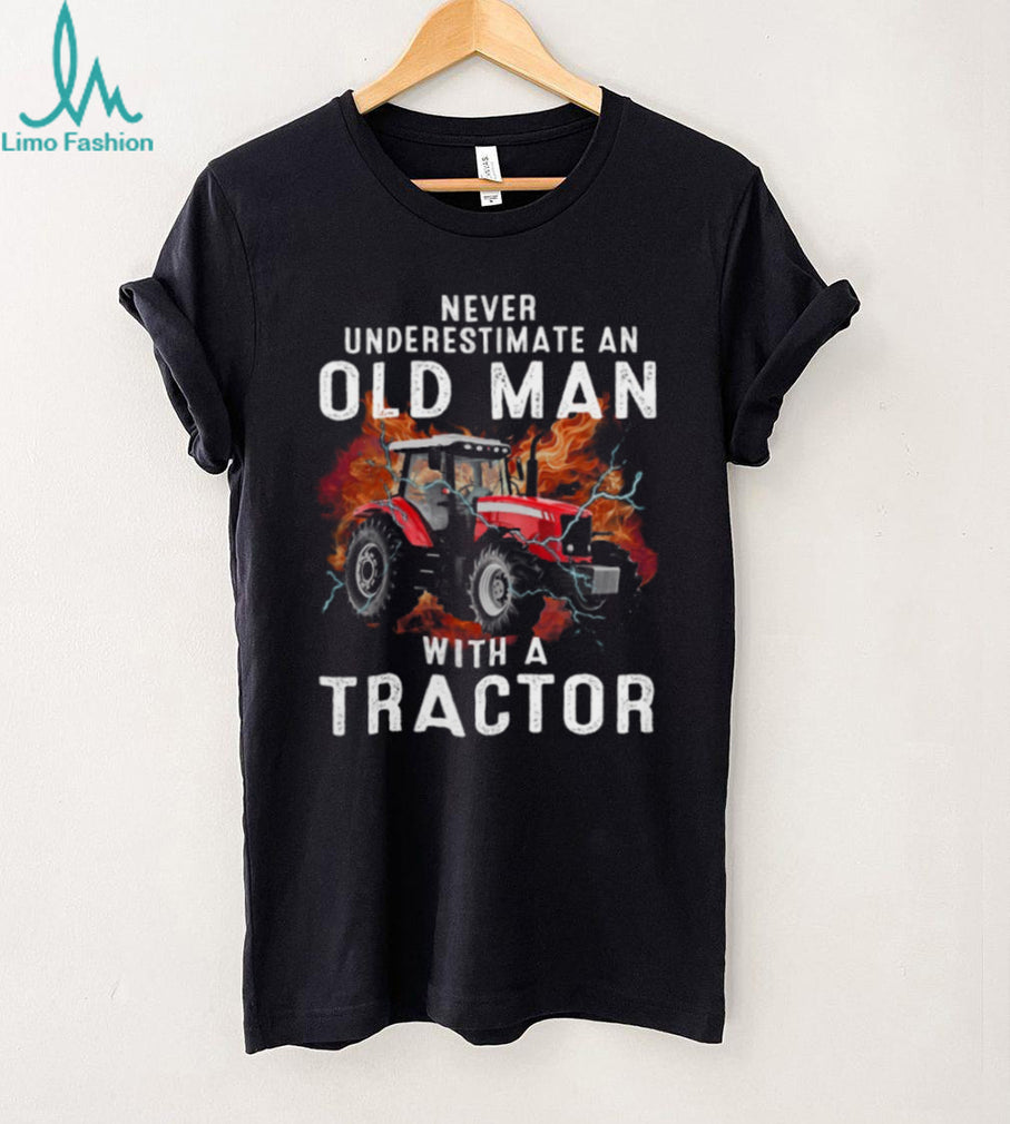 Never Underestimate An Old Man Tractor Farmer Veteran Shirt
