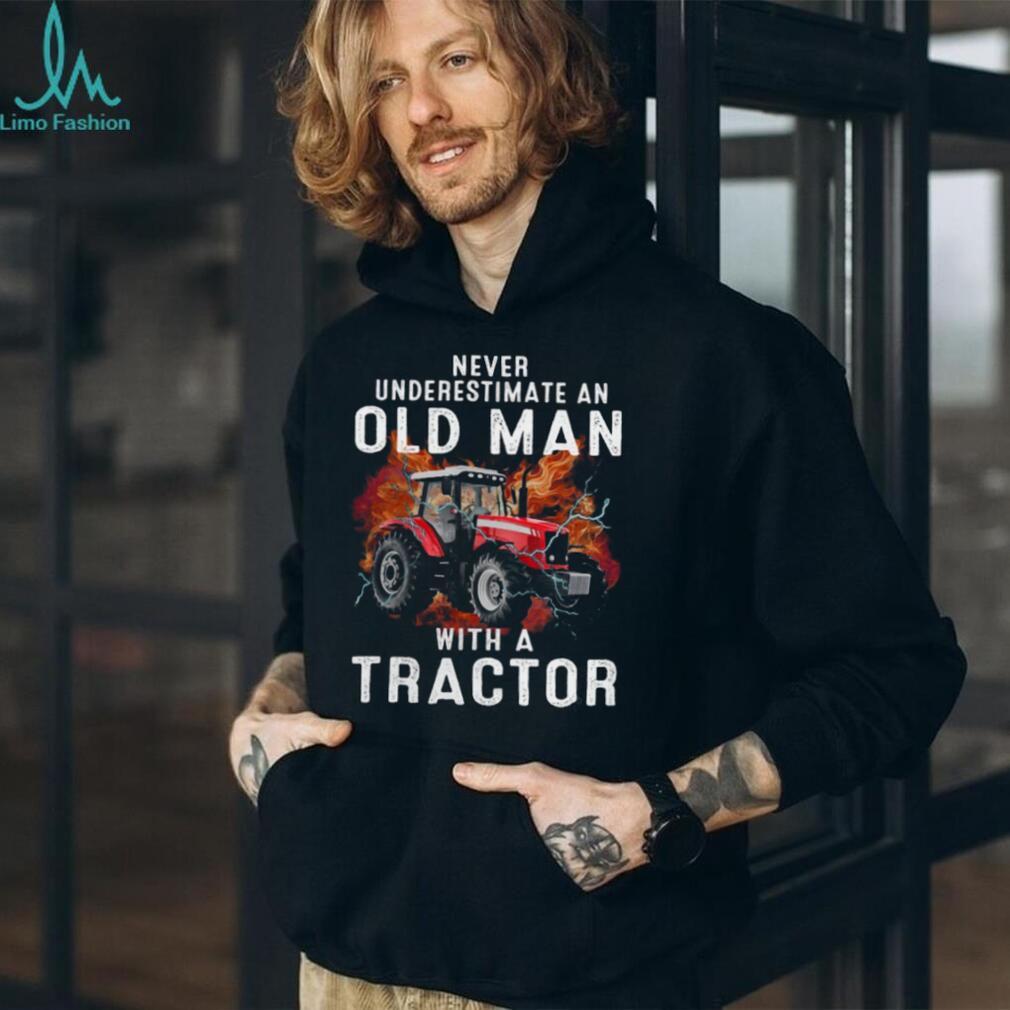 Never Underestimate An Old Man Tractor Farmer Veteran Shirt