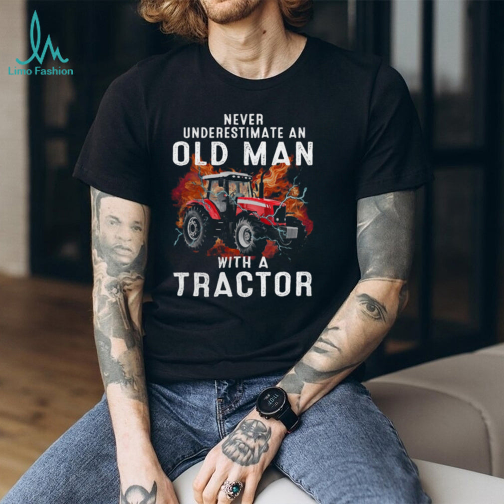 Never Underestimate An Old Man Tractor Farmer Veteran Shirt