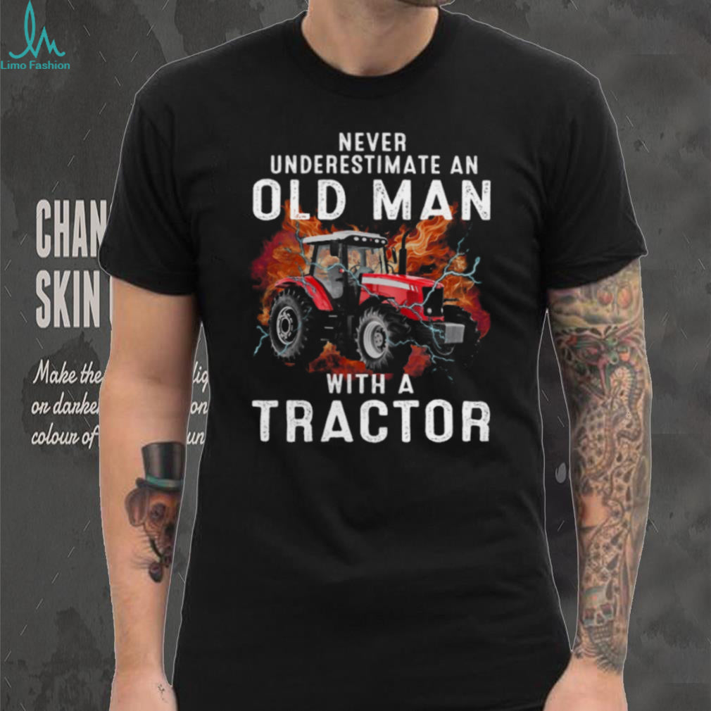 Never Underestimate An Old Man Tractor Farmer Veteran Shirt