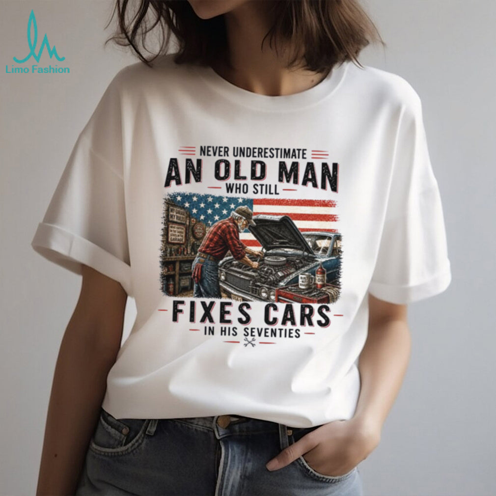 Never Underestimate An Old Man Who Loves Fishing In His Sixties Shirt