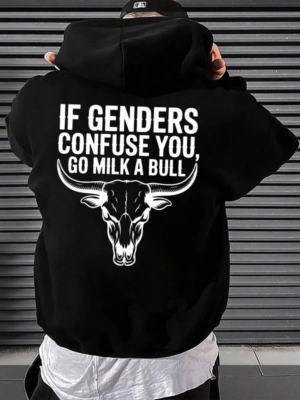 New "Cow" letter pattern printed hooded sweatshirt, spring, autumn and winter trendy brand comfortable hoodie sweatshirt...