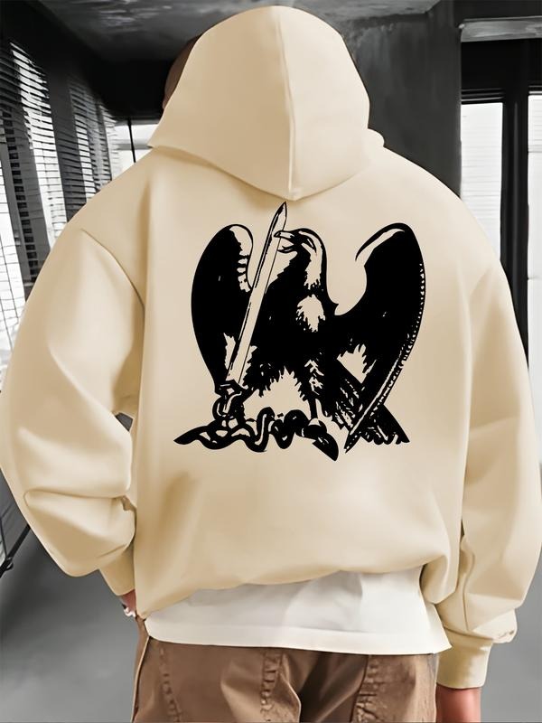 New "Eagle" monogram printed hooded sweatshirt, spring, autumn and winter trendy brand comfortable hoodie sweatshirt...