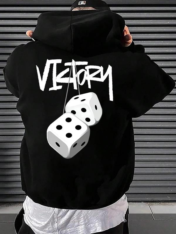 New "Victory" letter print hooded sweatshirt, spring, autumn and winter trendy brand comfortable hoodie sweatshirt loose...
