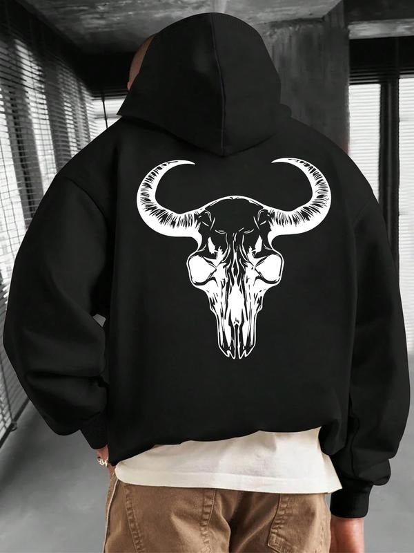 New "horn" letter pattern printed hooded sweatshirt, spring, autumn and winter trendy brand comfortable hoodie sweatshirt...