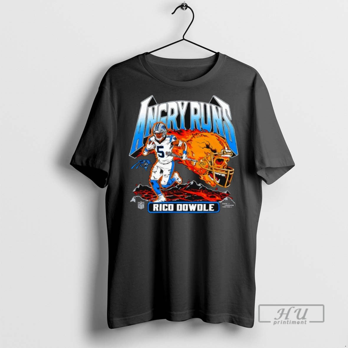 New Angry Runs 2025 Carolina Panthers Rico Dowdle Tee Shirts Sweatshirt Hoodies