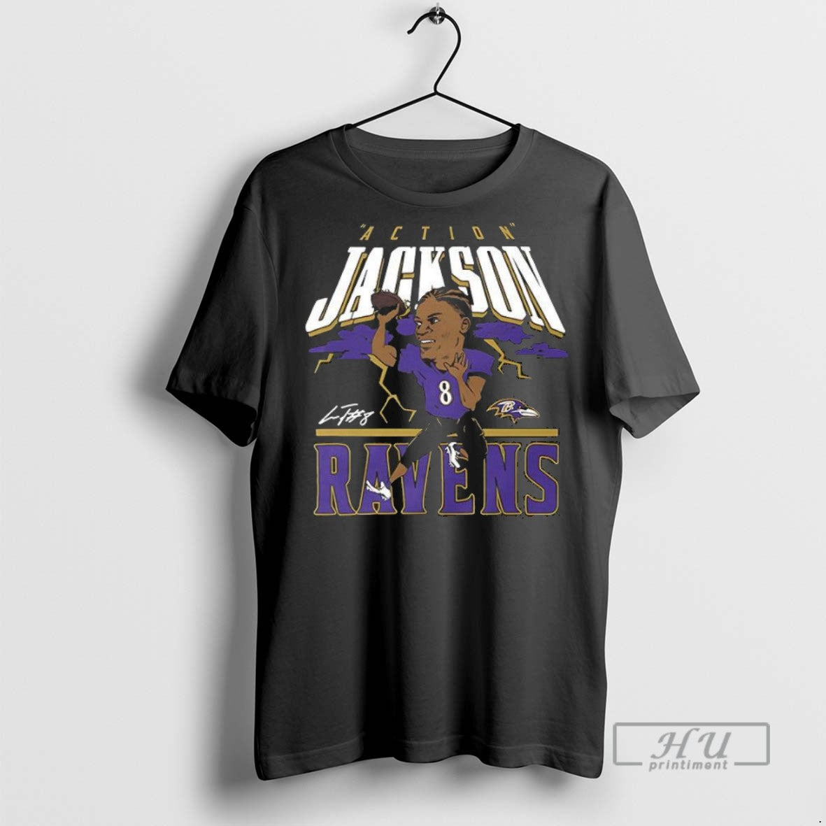 New Baltimore Ravens Lamar Jackson Caricature Player Graphic Tee Shirts Sweatshirt Hoodies