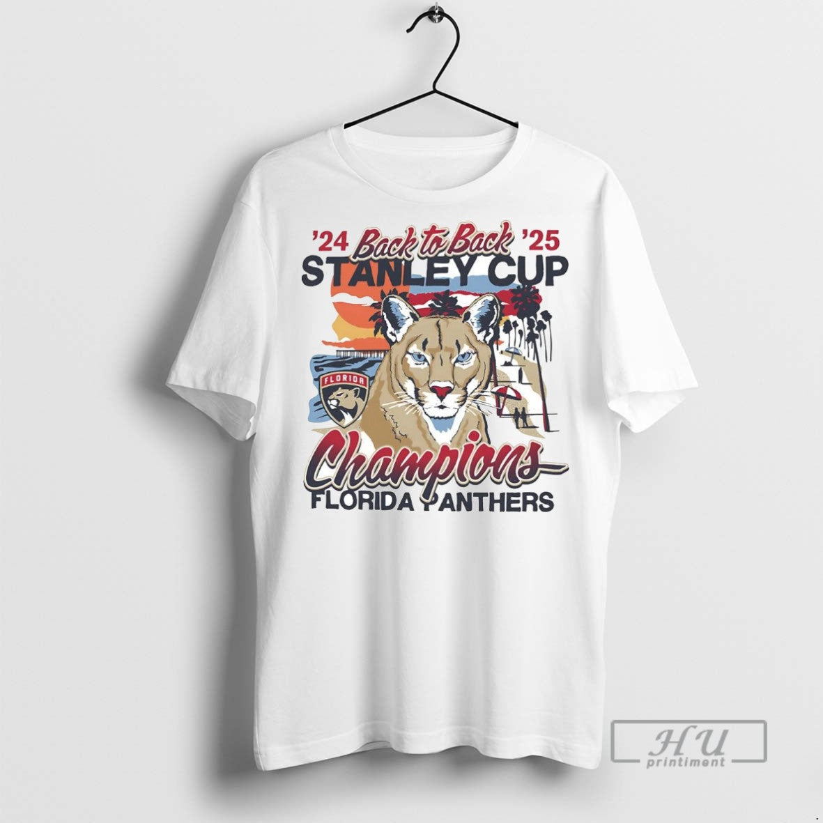New Florida Panthers 2025 Stanley Cup Back To Back Champions Tee Shirts Sweatshirt Hoodies