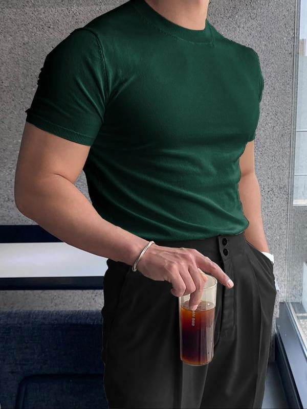 New Men's Summer Casual Fashion Slim-Fit Knit Top, Moderate Thickness Breathable Design for Commuting and Daily Wear...