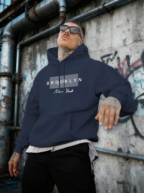 New Polar Fleece Hoodie for Spring Autumn Winter, Casual Loose Fit Printed Pullover, Warm Long Sleeve Hooded Sweatshirt...