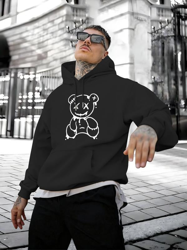 New Polar Fleece Hoodie for Spring Autumn Winter, Casual Loose Fit Printed Pullover, Warm Long Sleeve Hooded Sweatshirt...