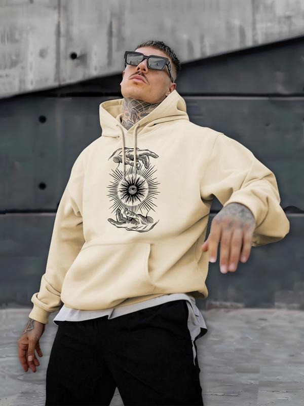 New Polar Fleece Hoodie for Spring Autumn Winter, Casual Loose Fit Printed Pullover, Warm Long Sleeve Hooded Sweatshirt...