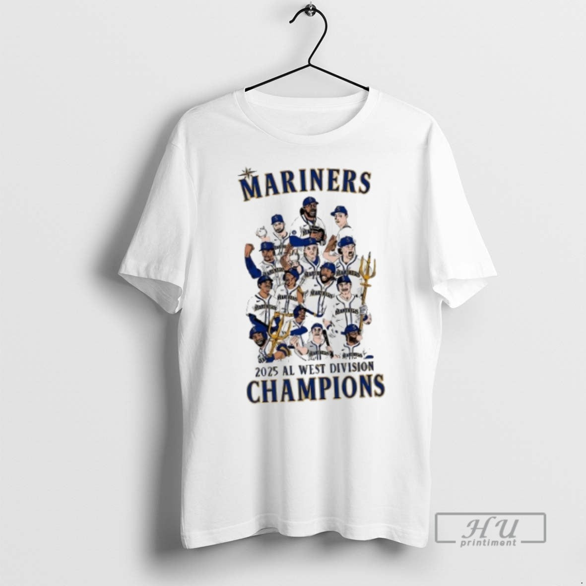 New Seattle Mariners 2025 Al West Division Champions Cartoon Tee Shirts Sweatshirt Hoodies