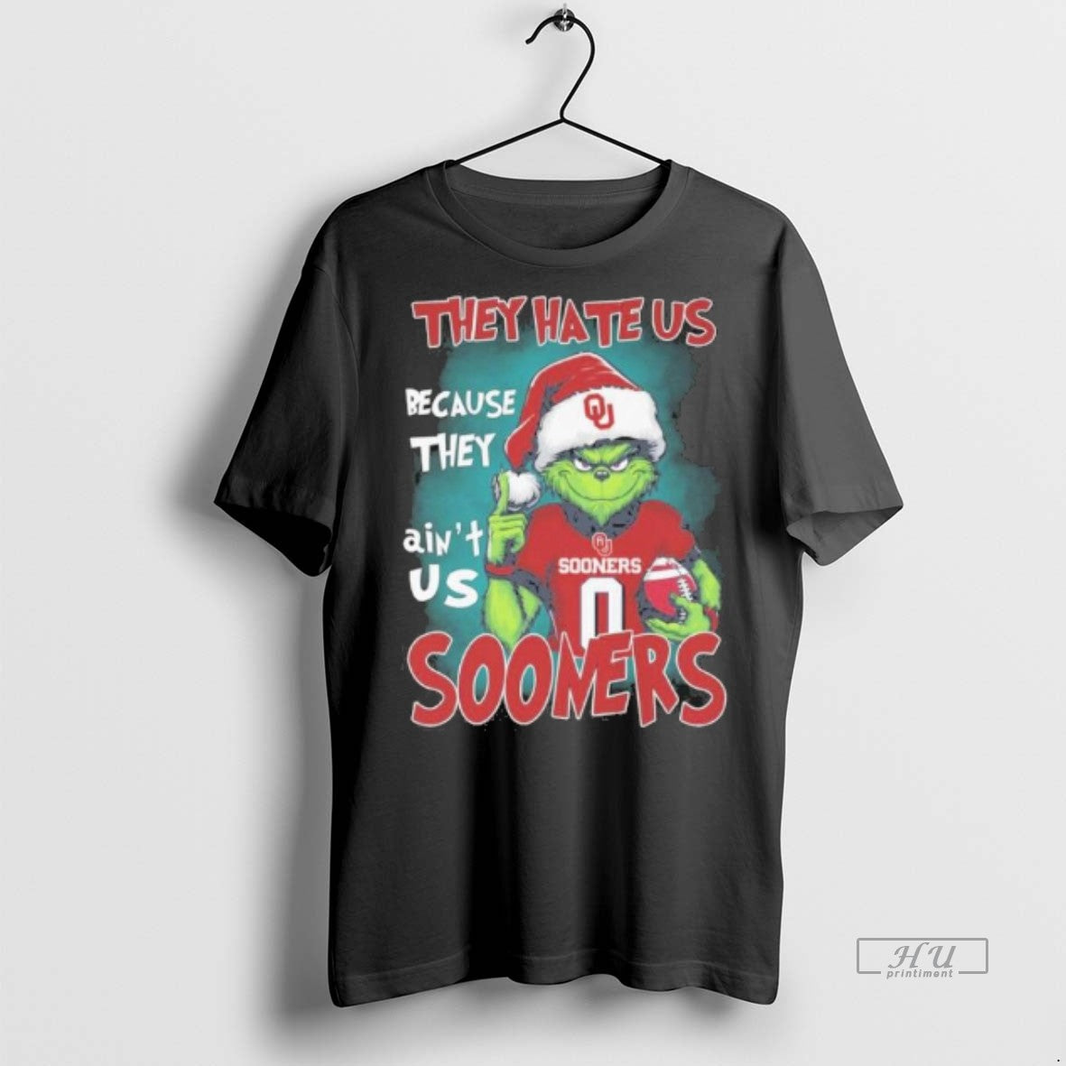 New They Hate Us Cause They Aint Us Oklahoma Sooners Grinch Christmas Graphic