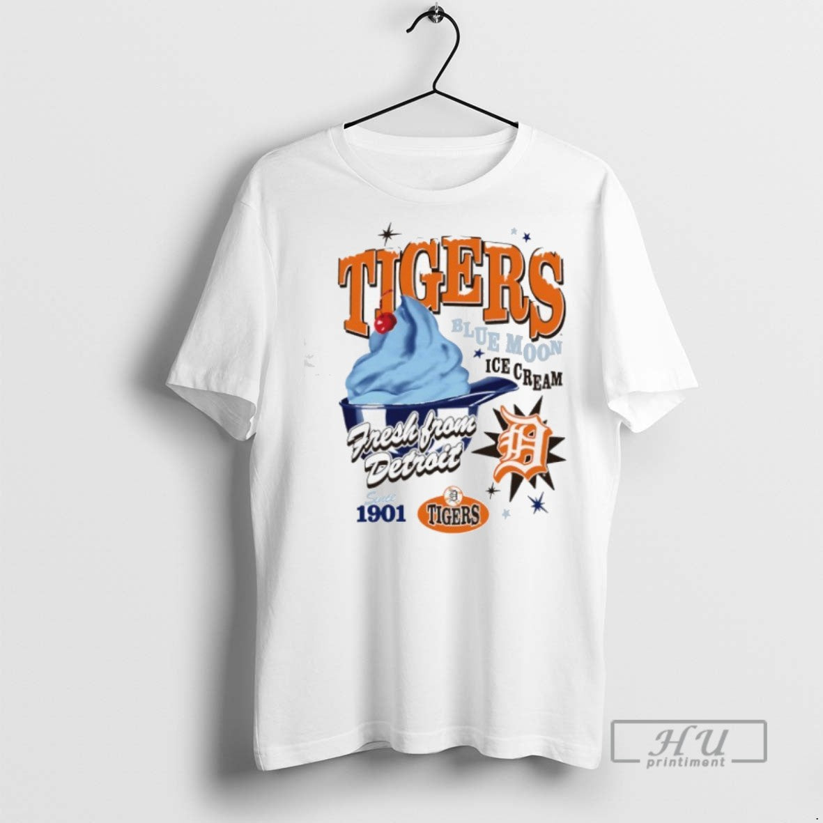 New Tigers Blue Moon Ice Cream Fresh From Detroit Tigers Since 1901 Tee Shirts