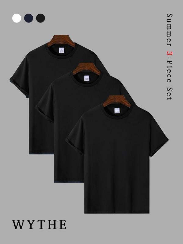 New Trendy Brand Casual Short Sleeve T-Shirt Set, Fitted Graphic Letters Design, Four Seasons Fashion, Multiple Pieces...