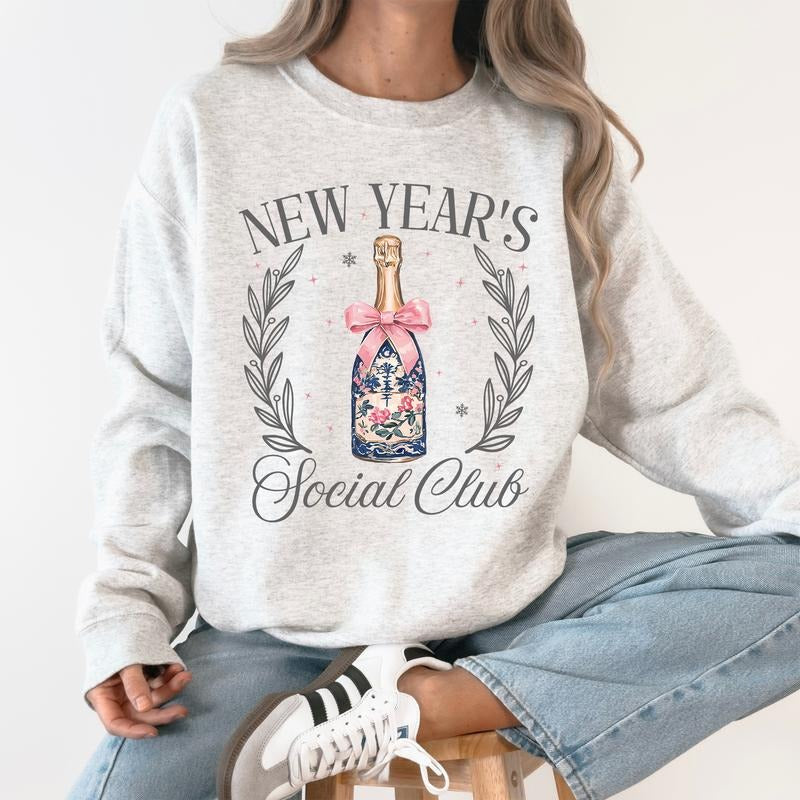 New Years Eve Social Club, Party, Champagne, 2026 Sweatshirt T-Shirts, Hoodie | PodTeesHub.com