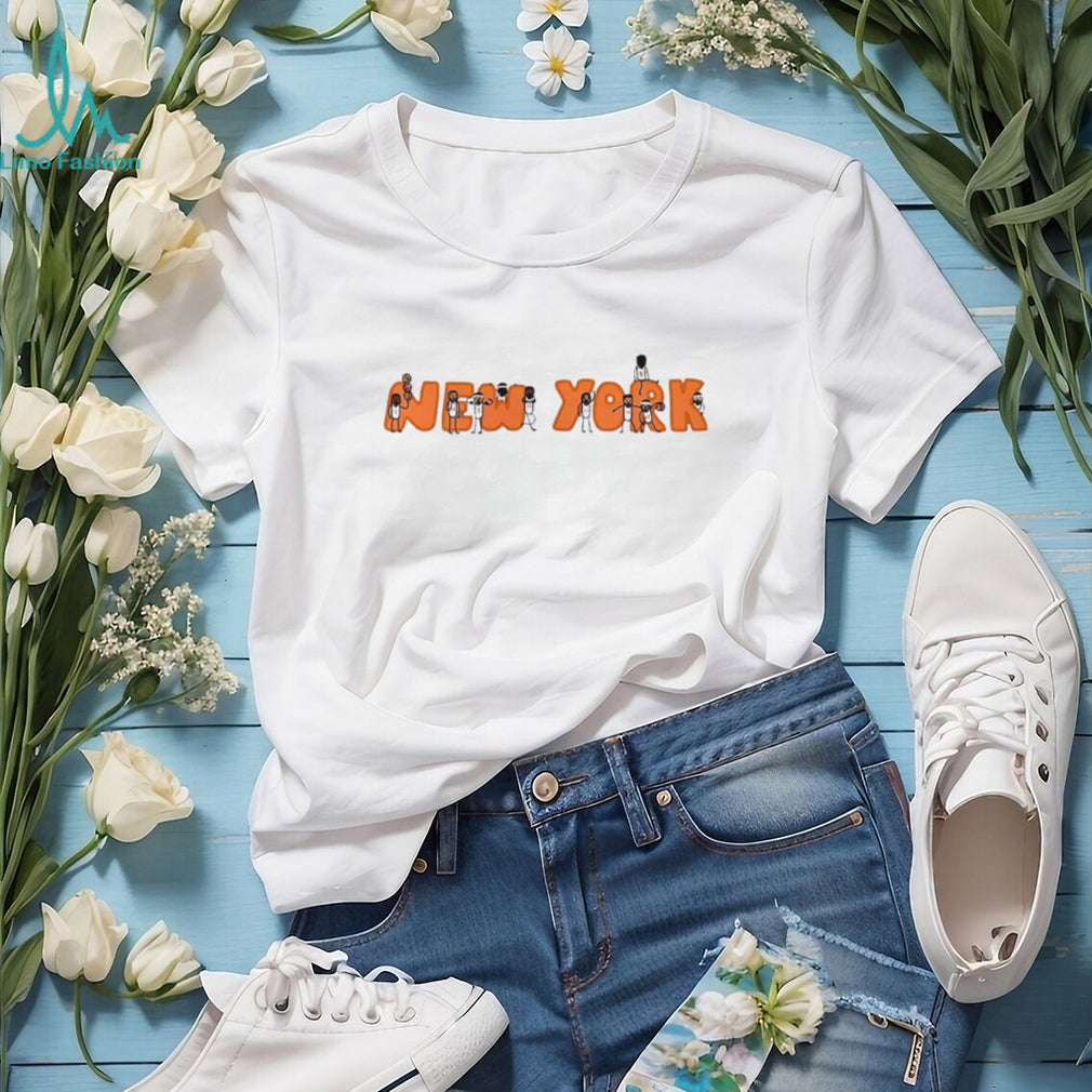 New York Basketball Team Cartoon Players Mascot Style Graphic T Shirt