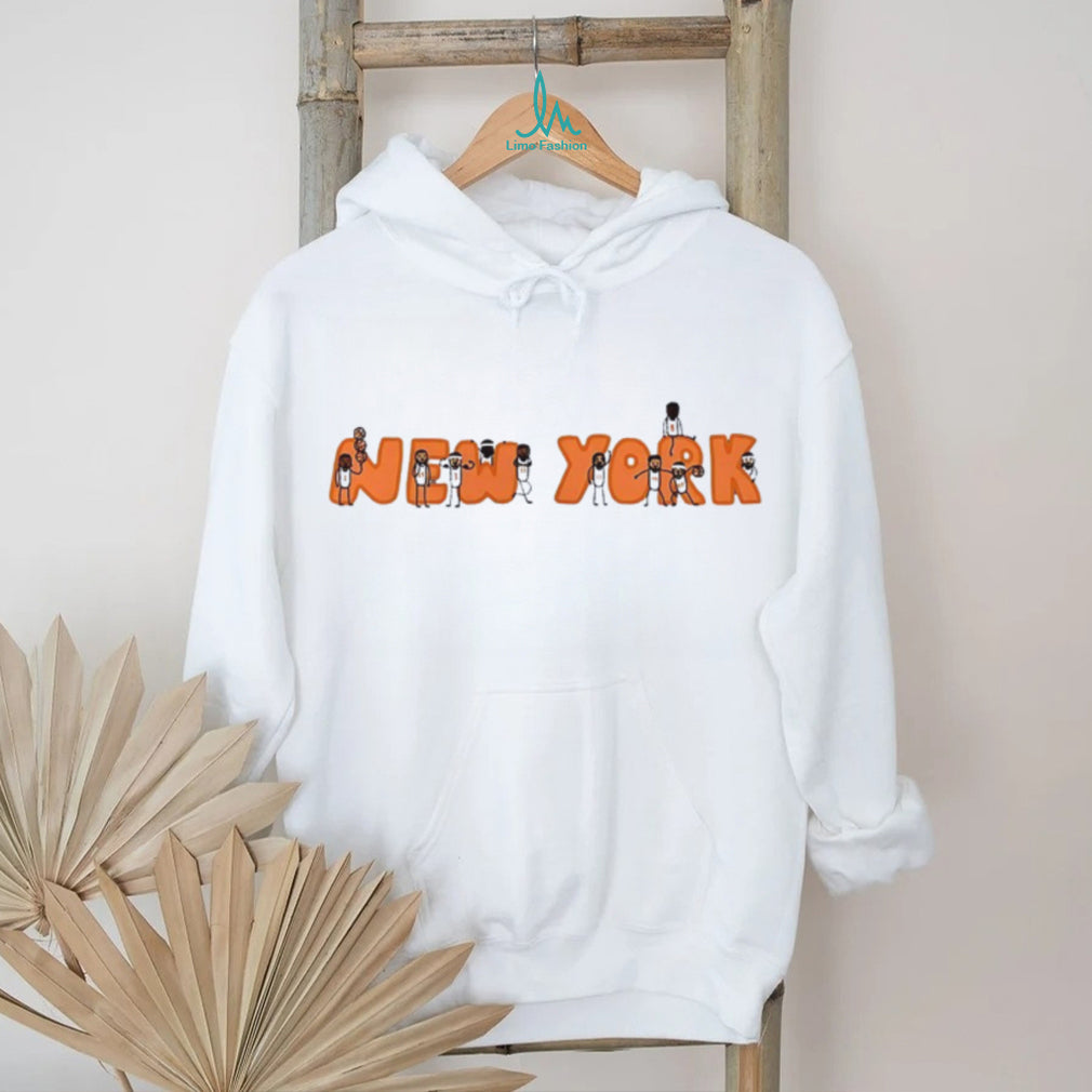 New York Basketball Team Cartoon Players Mascot Style Graphic T Shirt