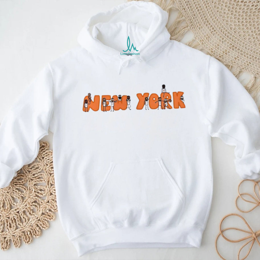 New York Basketball Team Cartoon Players Mascot Style Graphic T Shirt