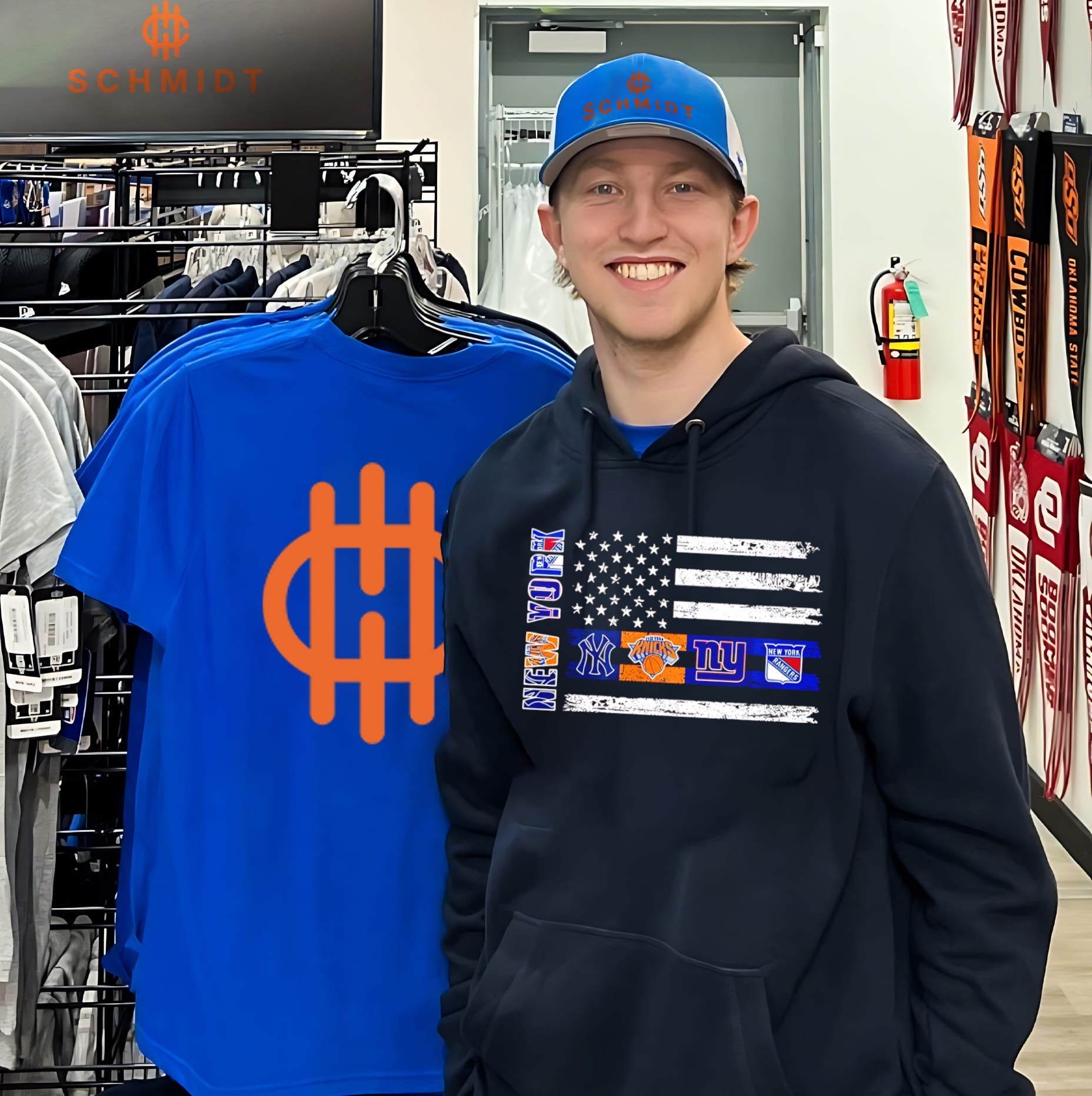 New York City sports teams logos flag shirt