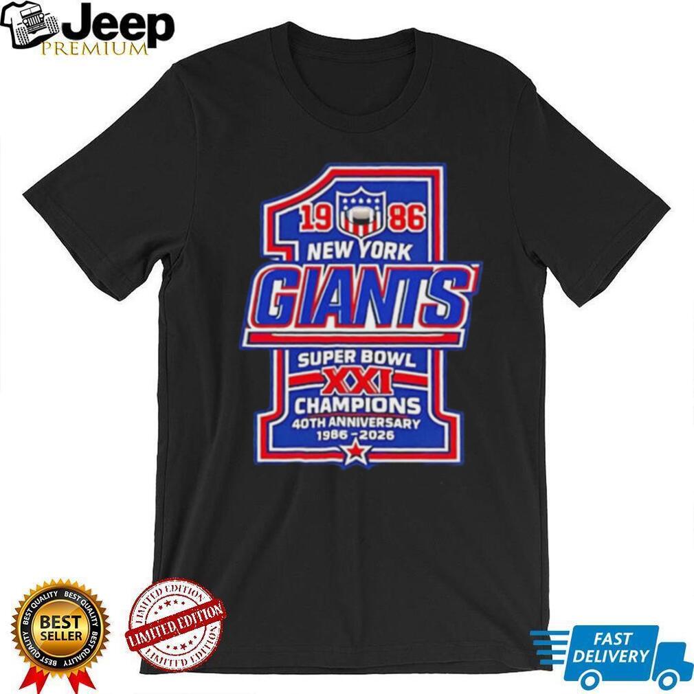New York Giants 1986 Super Bowl XXI Champions 40th Anniversary shirt