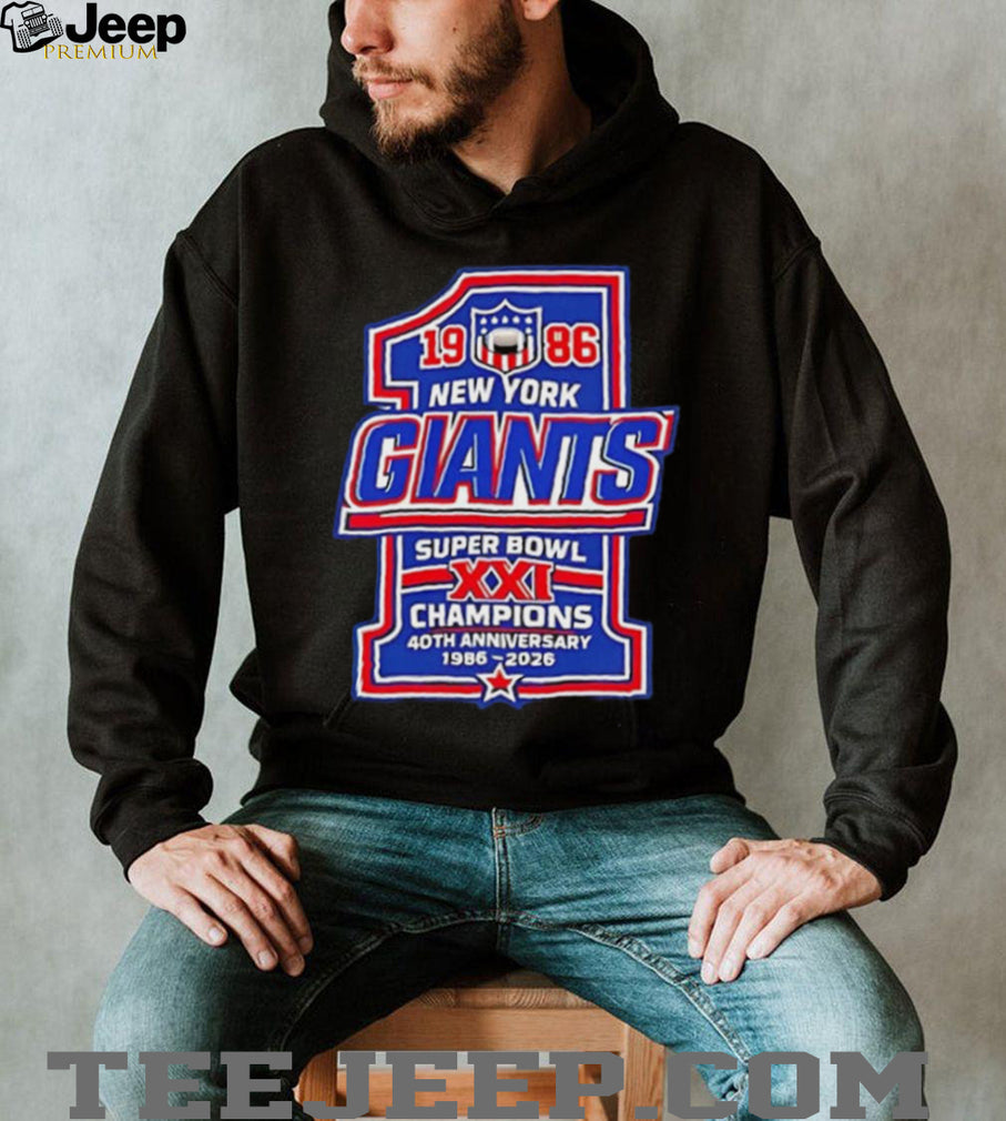 New York Giants 1986 Super Bowl XXI Champions 40th Anniversary shirt