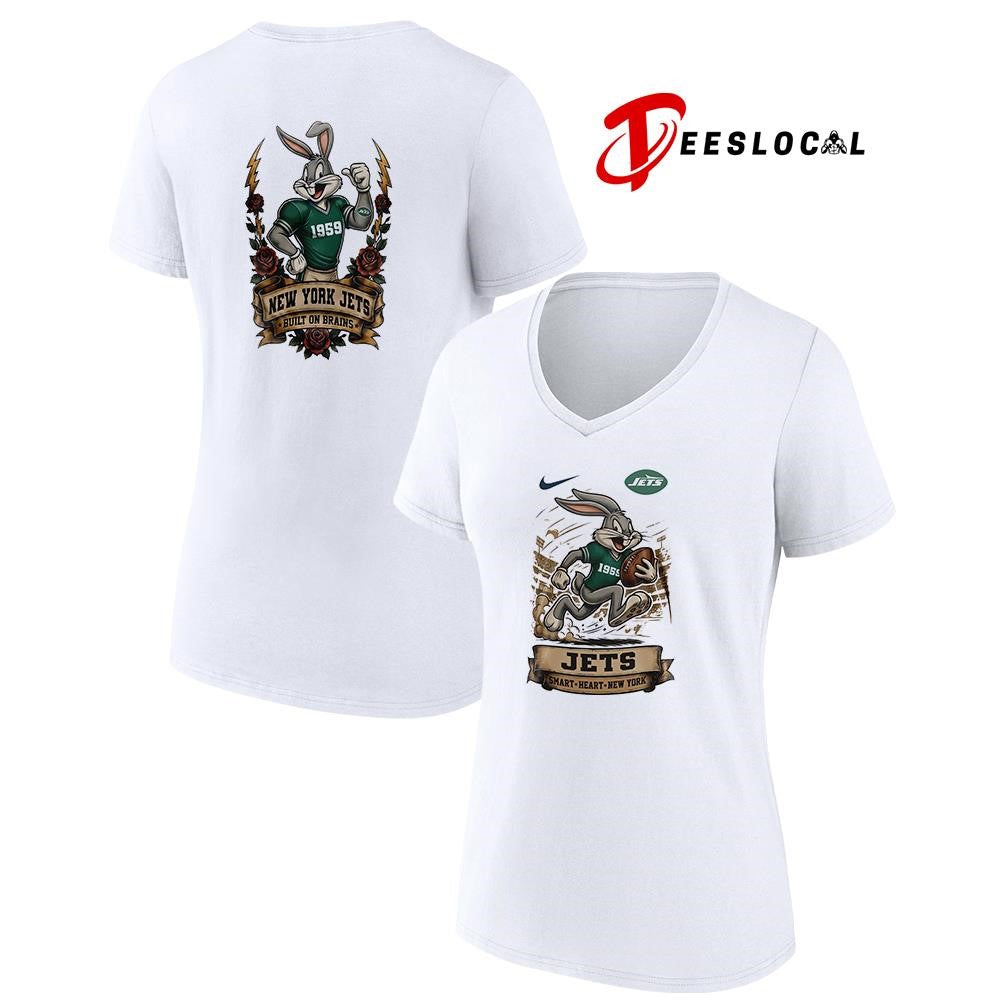 New York Jets x Bugs Bunny smart heart built on brains shirt