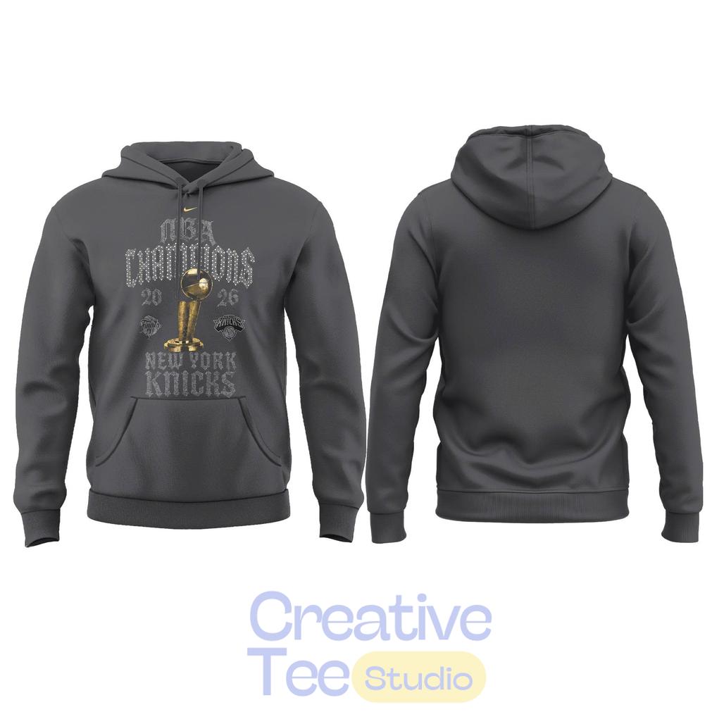 New York Knick 2026 NBA Champions “New York Forever” Grey Hoodie